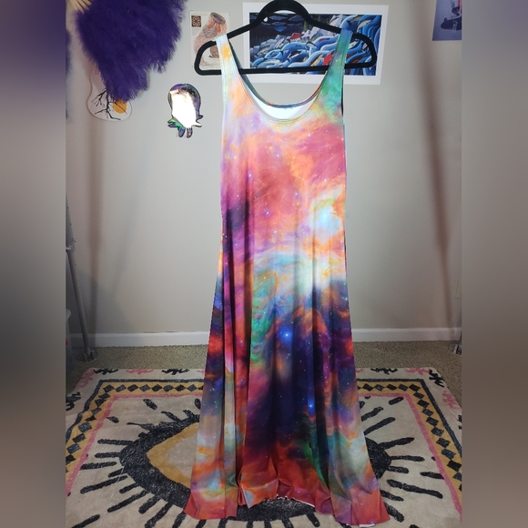 BLACKMILK GALAXY RAINBOW MAXI DRESS XL NWT - Picture 4 of 6